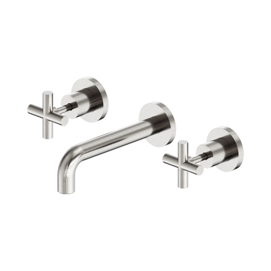 X Plus Wall Basin Set 180mm Brushed Nickel