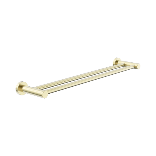 Dolce II Double Towel Rail 600mm Brushed Gold