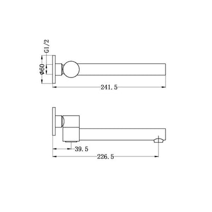 Intra Bath Spout, Swivel