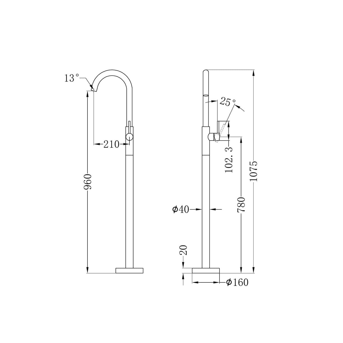 Mecca Freestanding Bath Mixer