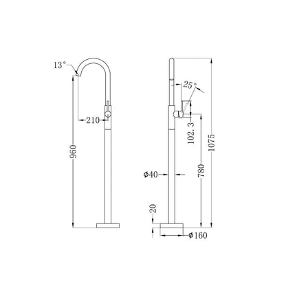 Mecca Freestanding Bath Mixer