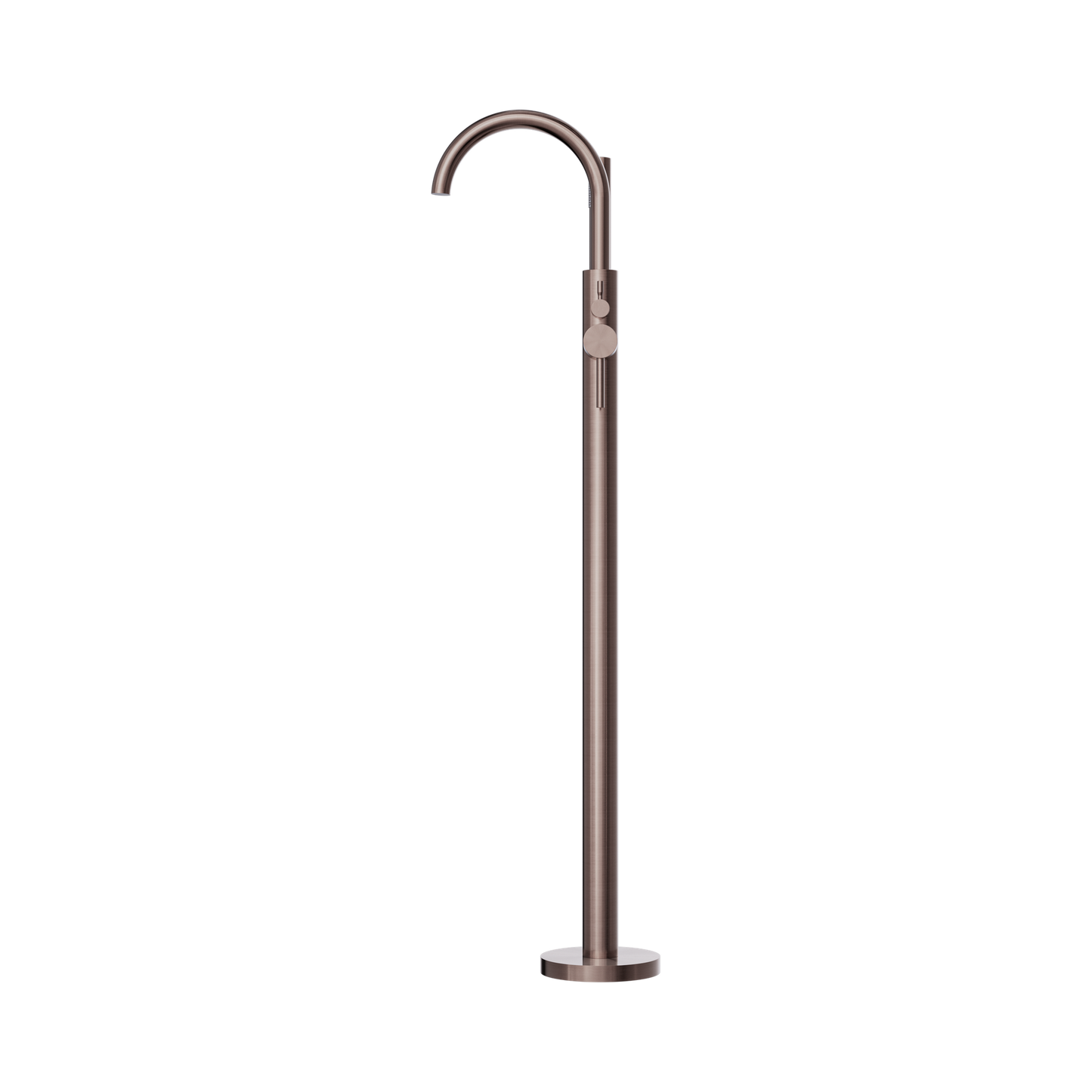 Mecca Round Freestanding Mixer With Hand Shower Brushed Bronze