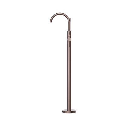 Mecca Round Freestanding Mixer With Hand Shower Brushed Bronze