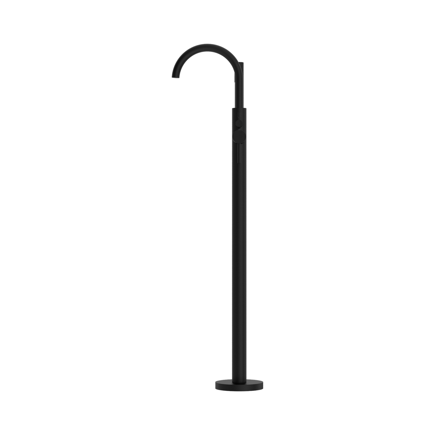Mecca Round Freestanding Mixer With Hand Shower Matte Black