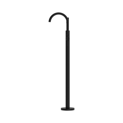 Mecca Round Freestanding Mixer With Hand Shower Matte Black