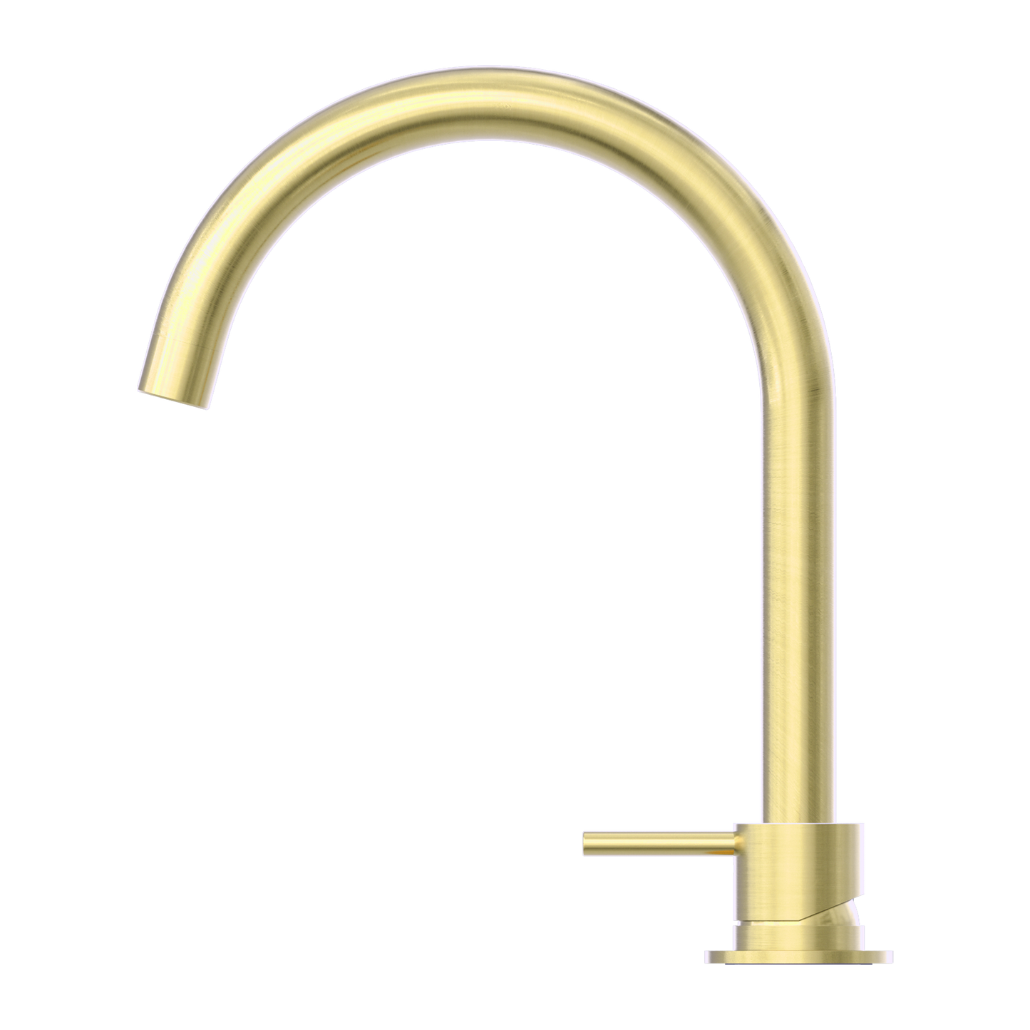 Mecca Hob Basin Mixer Round Swivel Spout Brushed Gold