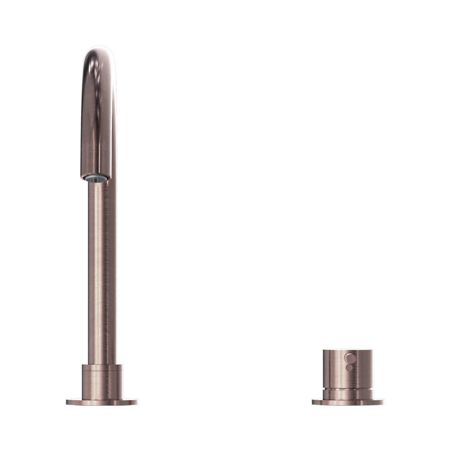 Mecca Hob Basin Mixer Round Swivel Spout Brushed Bronze