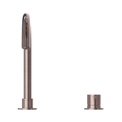 Mecca Hob Basin Mixer Round Swivel Spout Brushed Bronze