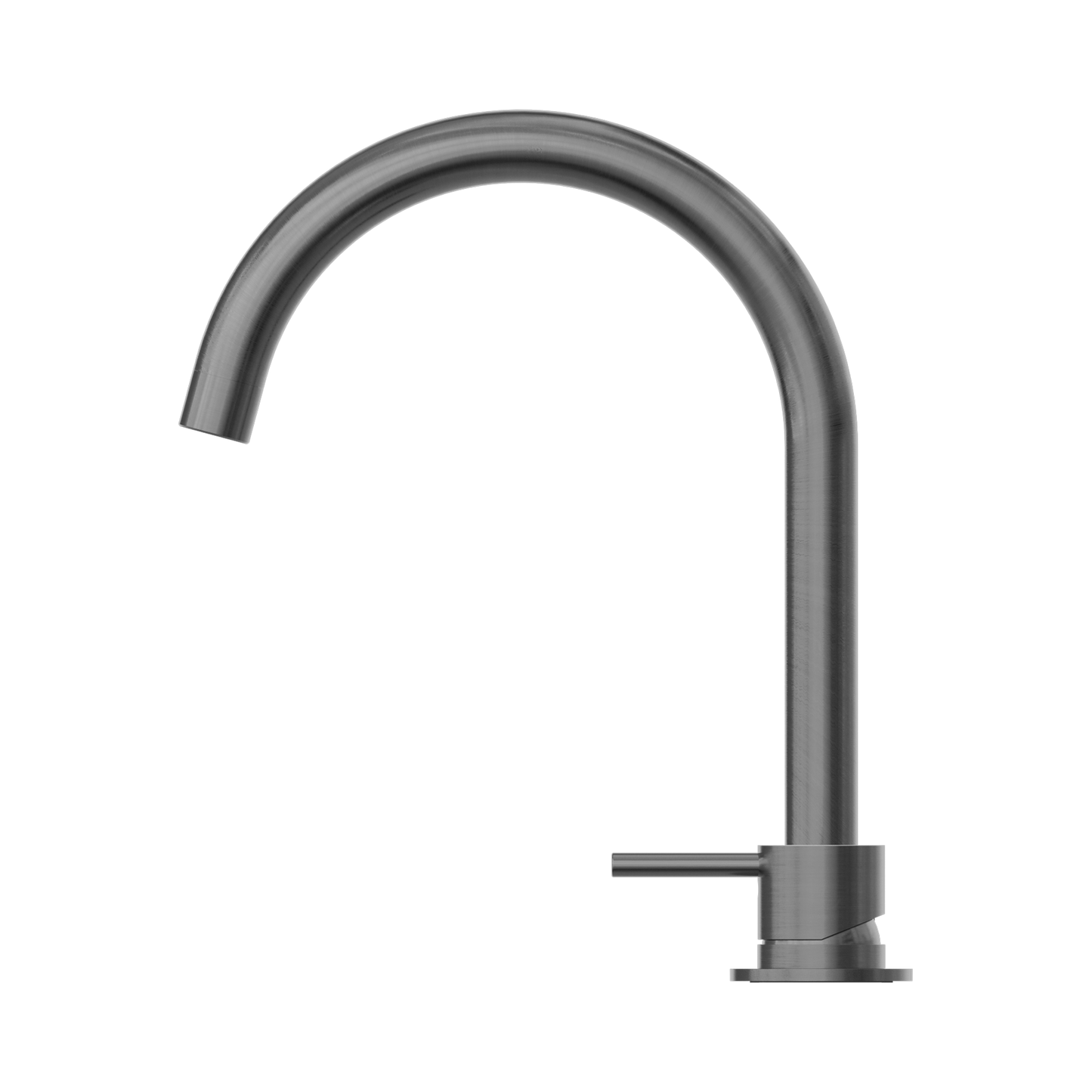 Mecca Hob Basin Mixer Round Swivel Spout Gun Metal