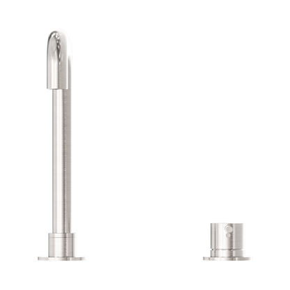Mecca Hob Basin Mixer Square Swivel Spout Brushed Nickel