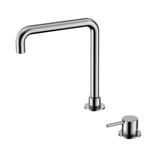 Mecca Hob Basin Mixer Square Swivel Spout Chrome