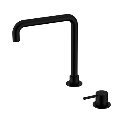 Mecca Hob Basin Mixer Square Swivel Spout Matte Black