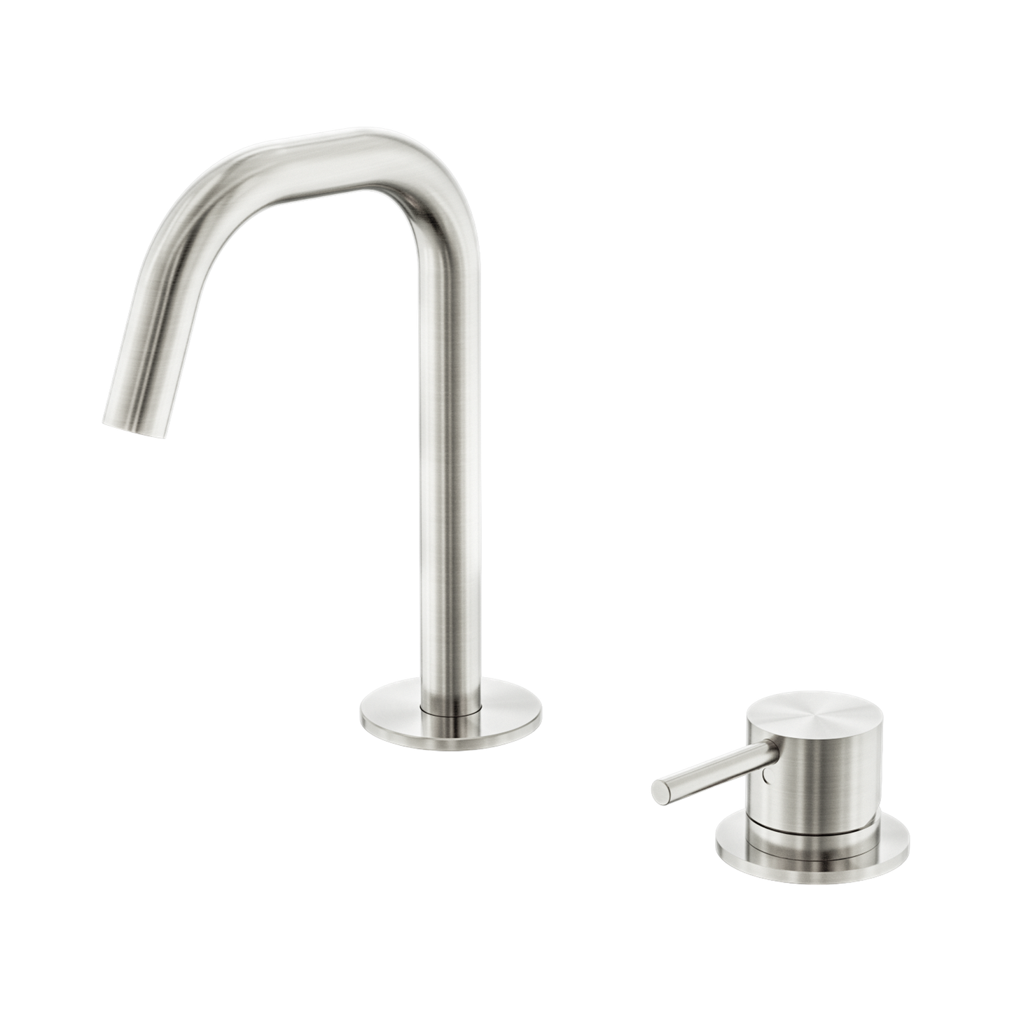Mecca Hob Baisn Mixer Set Edge Spout Brushed Nickel