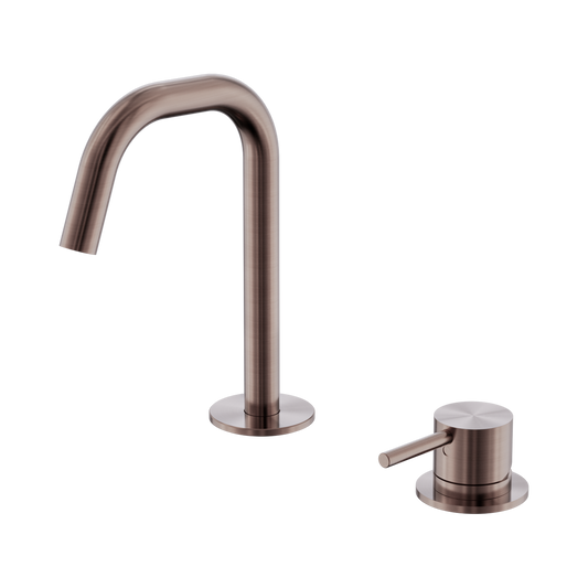 Mecca Hob Baisn Mixer Set Edge Spout Brushed Bronze