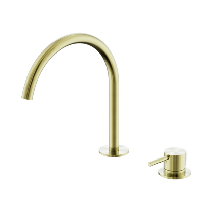 Mecca Hob Bath/Kitchen Mixer Set Arc Spout