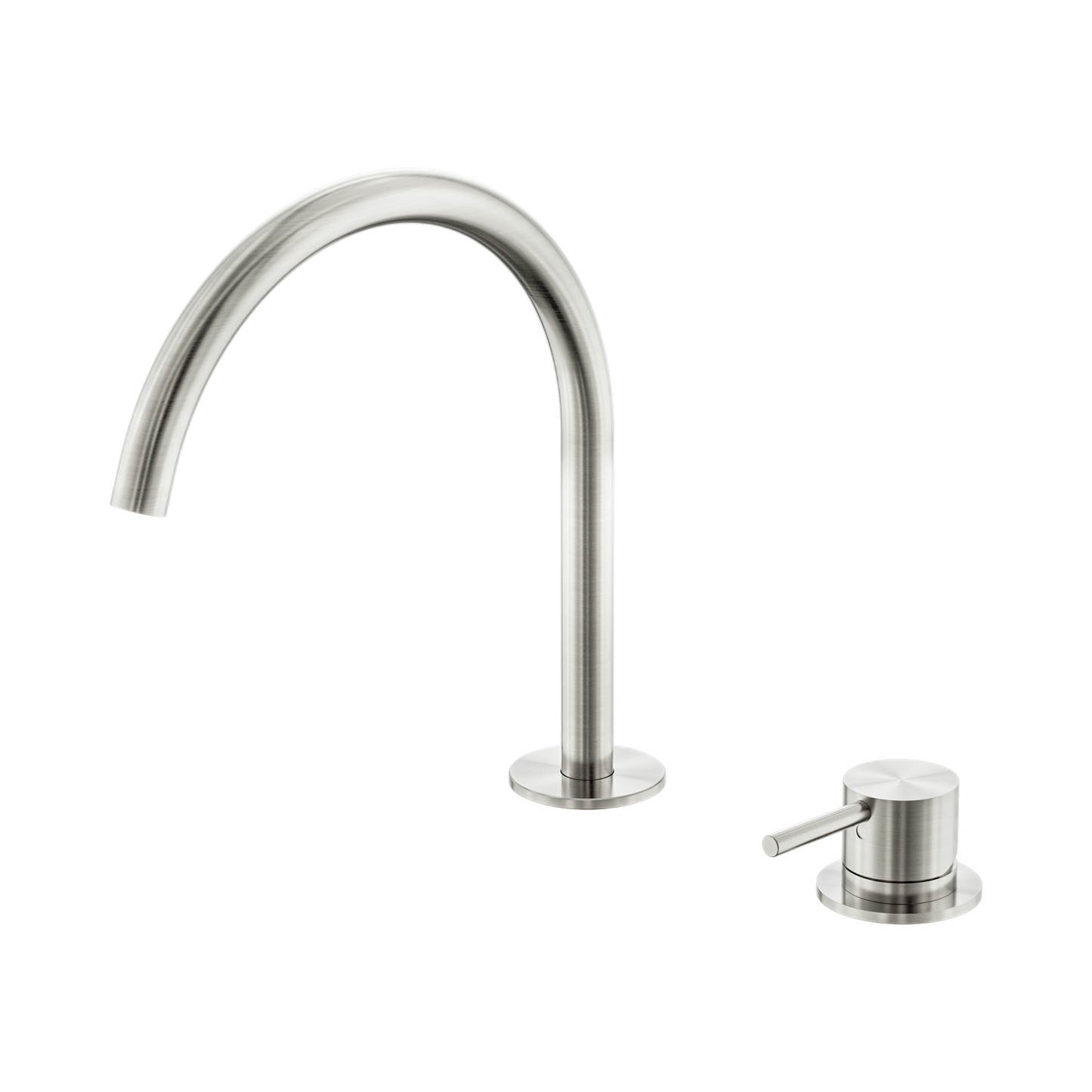 Mecca Hob Bath/Kitchen Mixer Set Arc Spout Brushed Nickel
