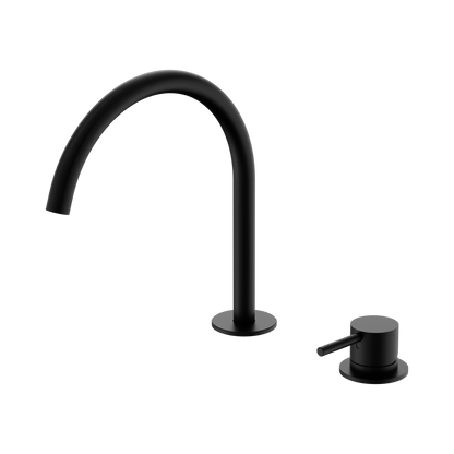 Mecca Hob Bath/Kitchen Mixer Set Arc Spout