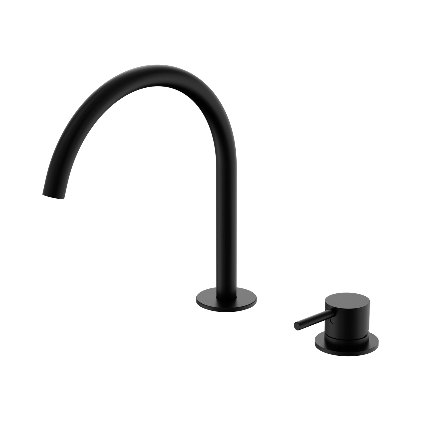 Mecca Hob Bath/Kitchen Mixer Set Arc Spout Matte Black