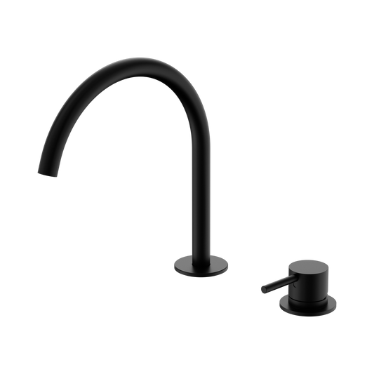 Mecca Hob Bath/Kitchen Mixer Set Arc Spout Matte Black