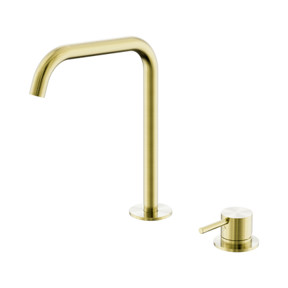 Mecca Hob Bath/Kitchen Mixer Set Edge Spout