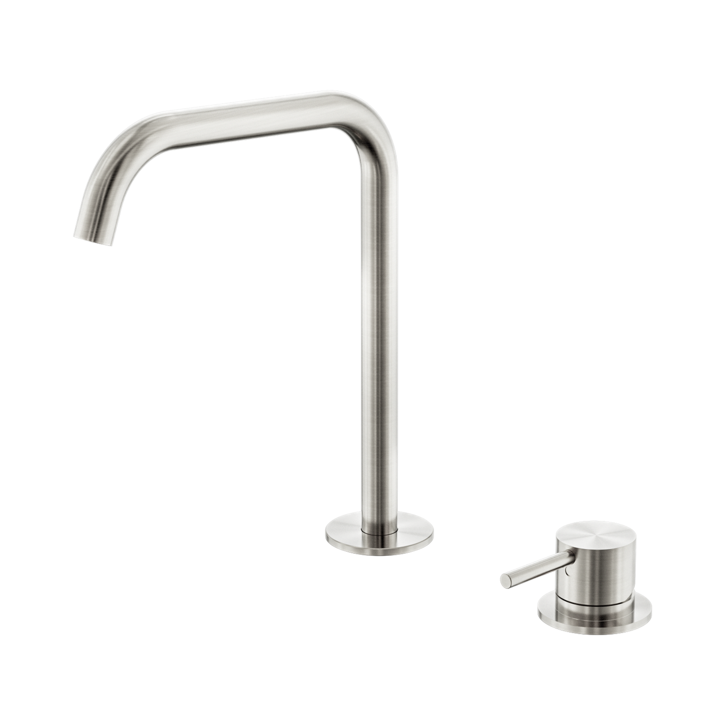 Mecca Hob Bath/Kitchen Mixer Set Edge Spout Brushed Nickel
