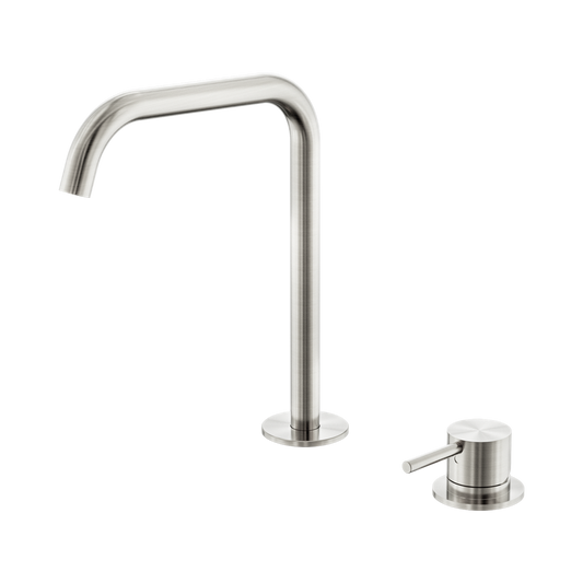 Mecca Hob Bath/Kitchen Mixer Set Edge Spout Brushed Nickel