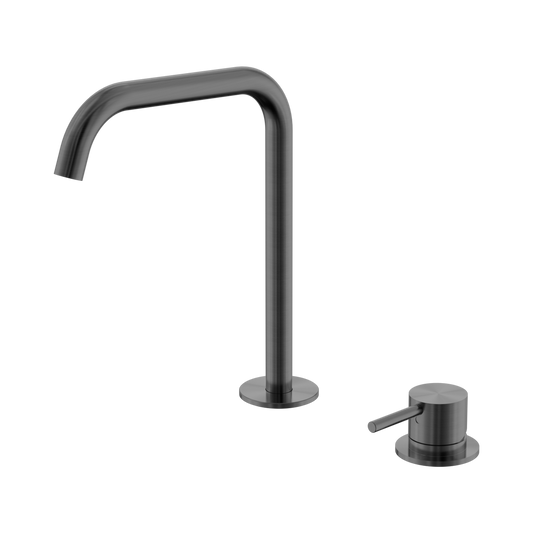 Mecca Hob Bath/Kitchen Mixer Set Edge Spout Gun Metal