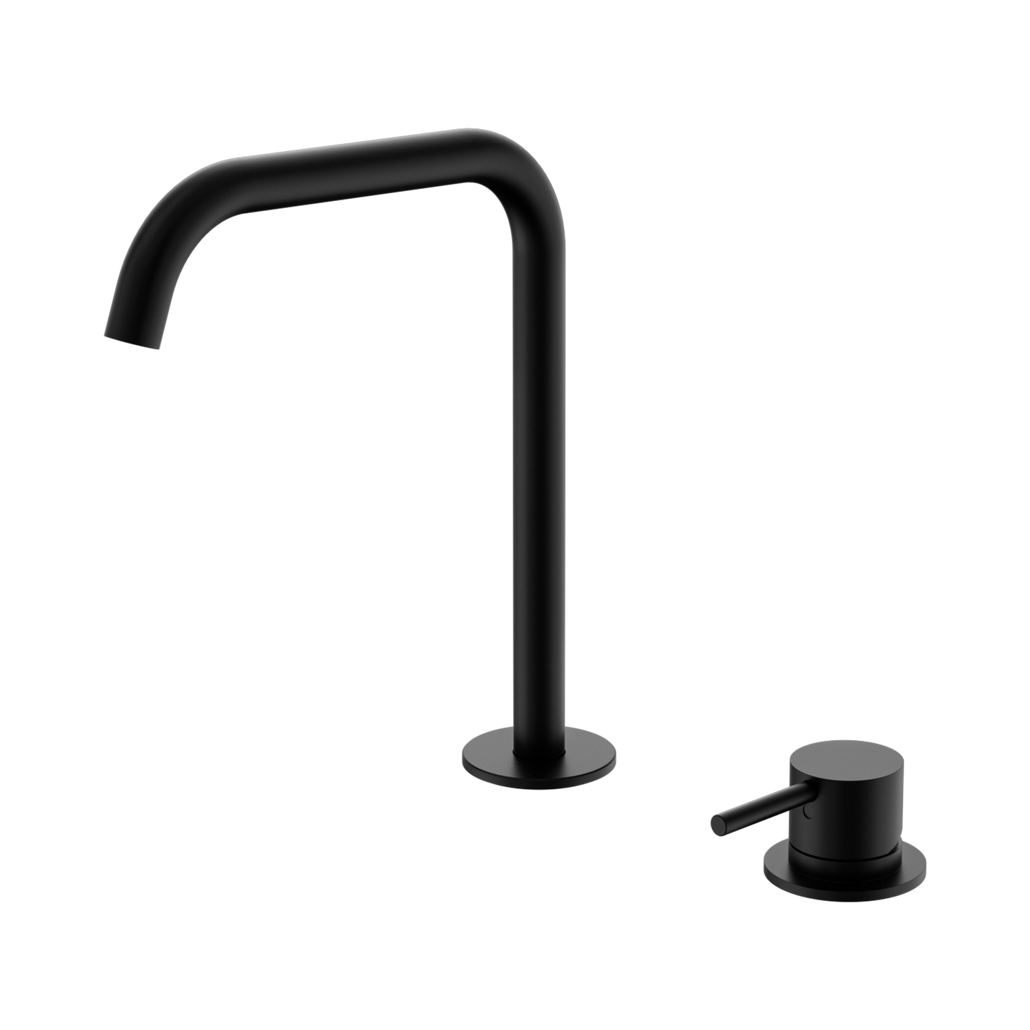 Mecca Hob Bath/Kitchen Mixer Set Edge Spout Matte Black