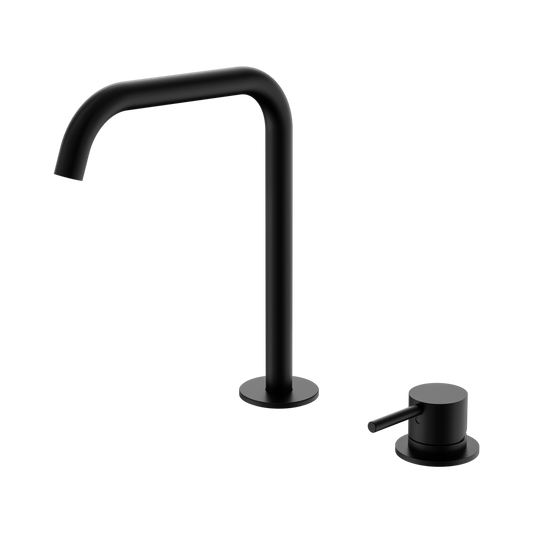 Mecca Hob Bath/Kitchen Mixer Set Edge Spout Matte Black
