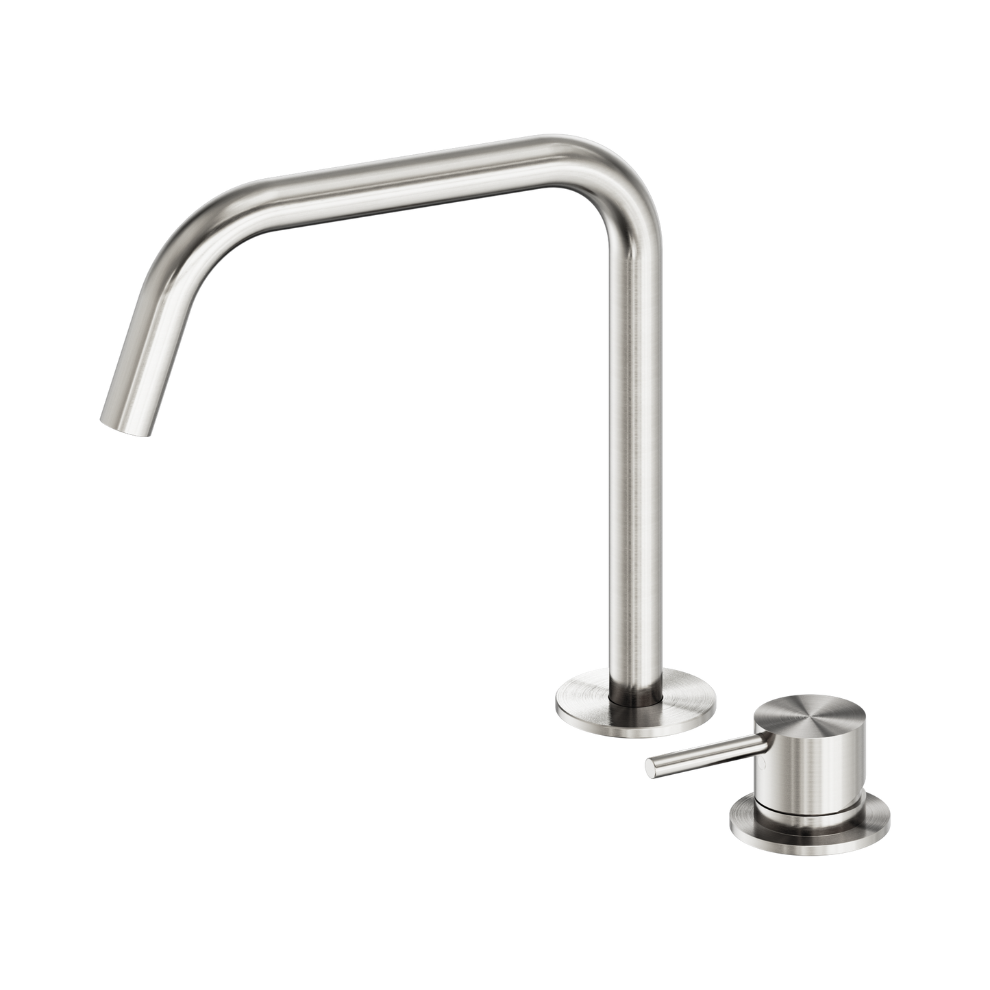Mecca Hob Bath/Kitchen Mixer Set Edge Spout II Brushed Nickel