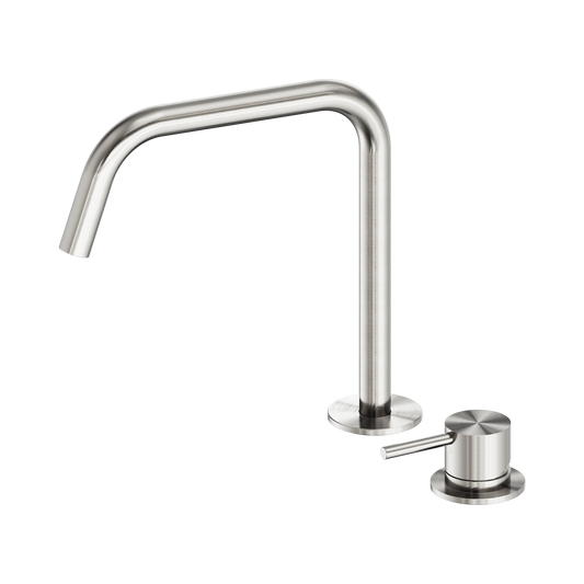 Mecca Hob Bath/Kitchen Mixer Set Edge Spout II Brushed Nickel
