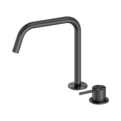 Mecca Hob Bath/Kitchen Mixer Set Edge Spout II Gun Metal