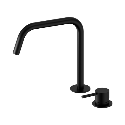 Mecca Hob Bath/Kitchen Mixer Set Edge Spout II Matte Black