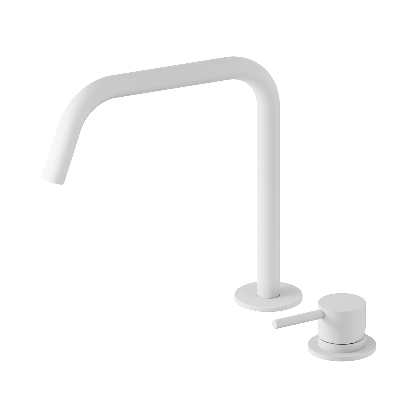 Mecca Hob Bath/Kitchen Mixer Set Edge Spout II Matte White