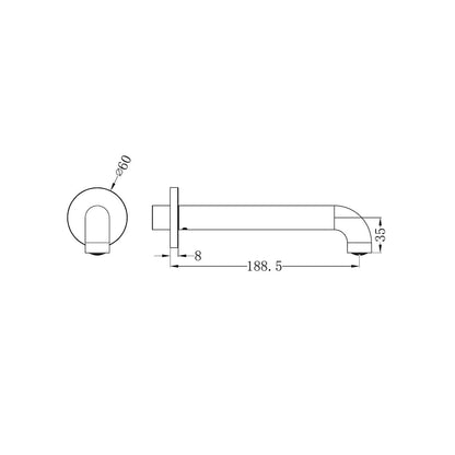 Mecca Basin/Bath Spout Only 185MM