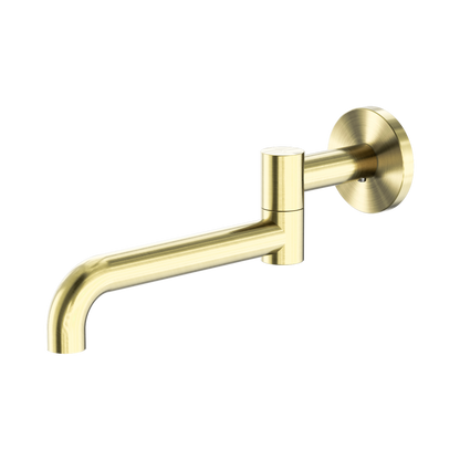 Mecca Wall Mounted Swivel Bath Spout Only 225mm Brushed Gold