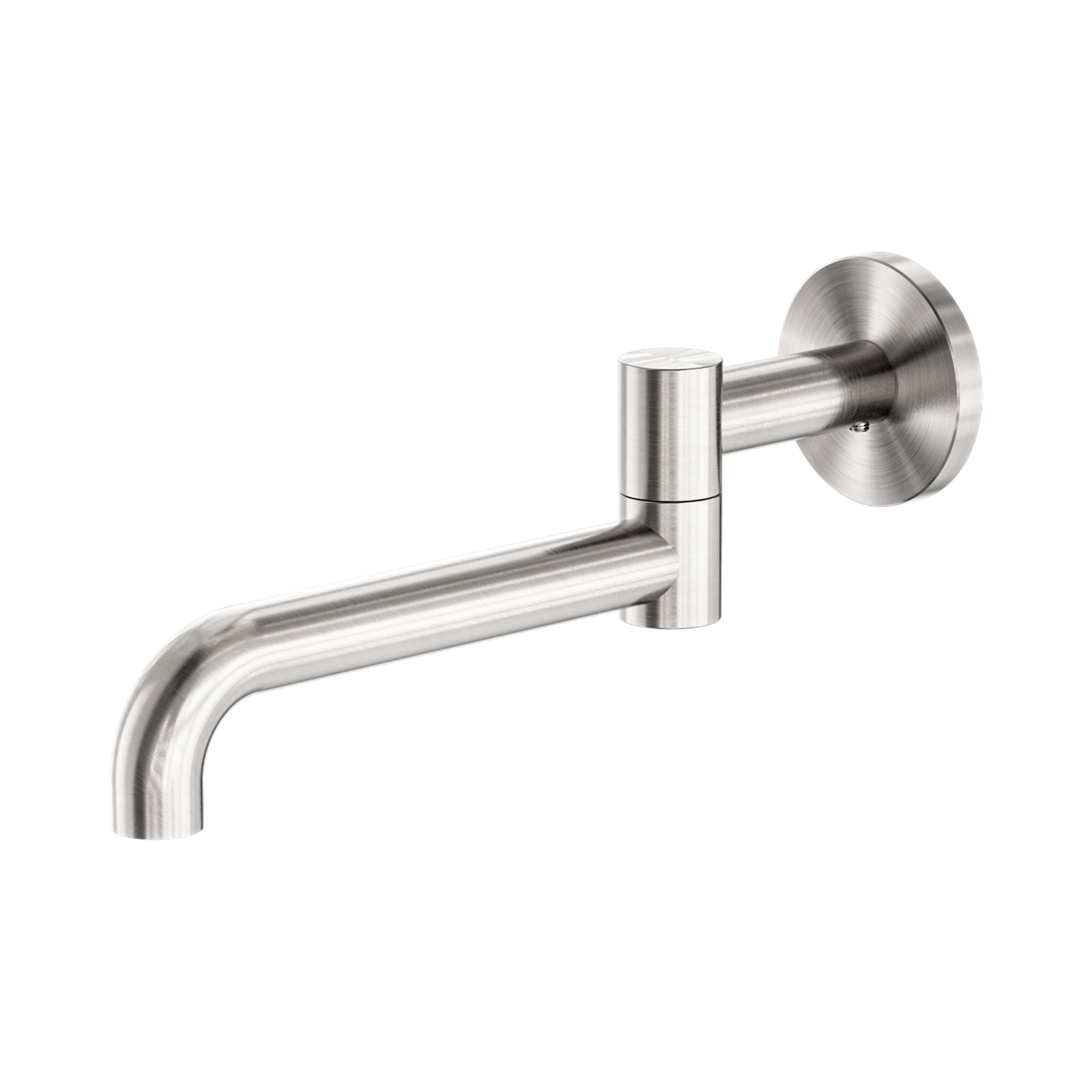 Mecca Wall Mounted Swivel Bath Spout Only 225mm Brushed Nickel