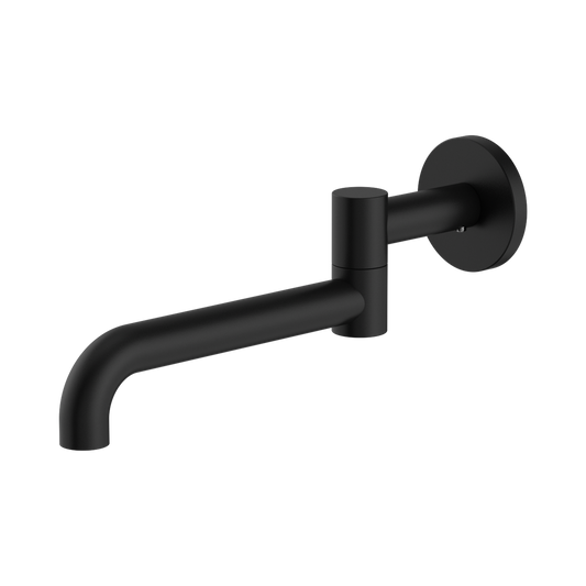 Mecca Wall Mounted Swivel Bath Spout Only 225mm Matte Black