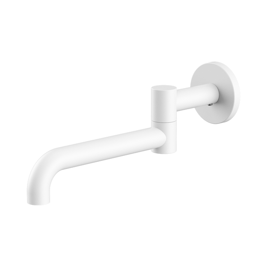 Mecca Wall Mounted Swivel Bath Spout Only 225mm Matte White