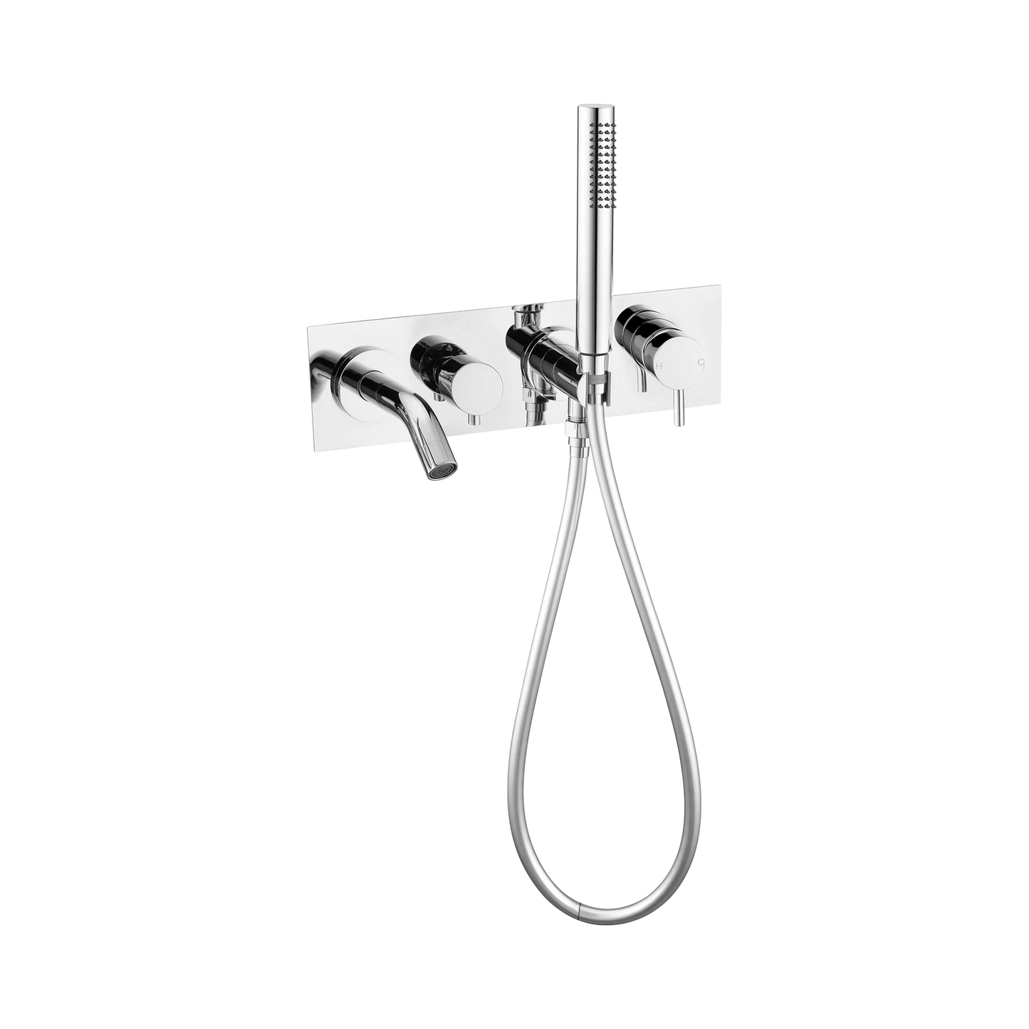 Mecca Wall Mount Bath Mixer With Hand Shower Chrome