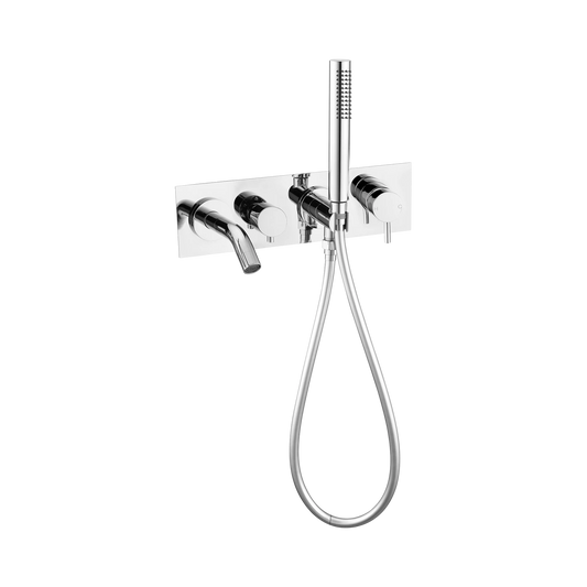 Mecca Wall Mount Bath Mixer With Hand Shower Chrome