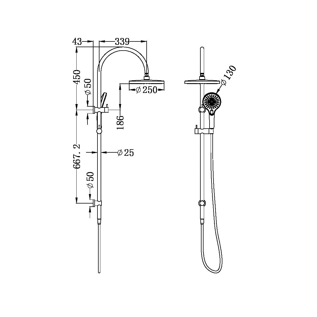 Nero Mecca Twin Shower with Opal Handset
