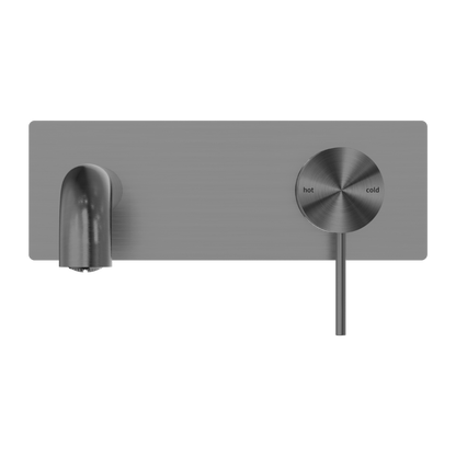 Nero Mecca Wall Basin/Bath Mixer Set With Back Plate Gun Metal