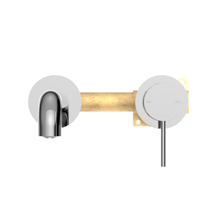 Nero Mecca Wall Mixer Set Basin/Bath Separate Backplates 185mm