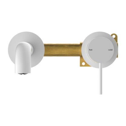 Nero Mecca Wall Mixer Set Basin/Bath Separate Backplates 185mm