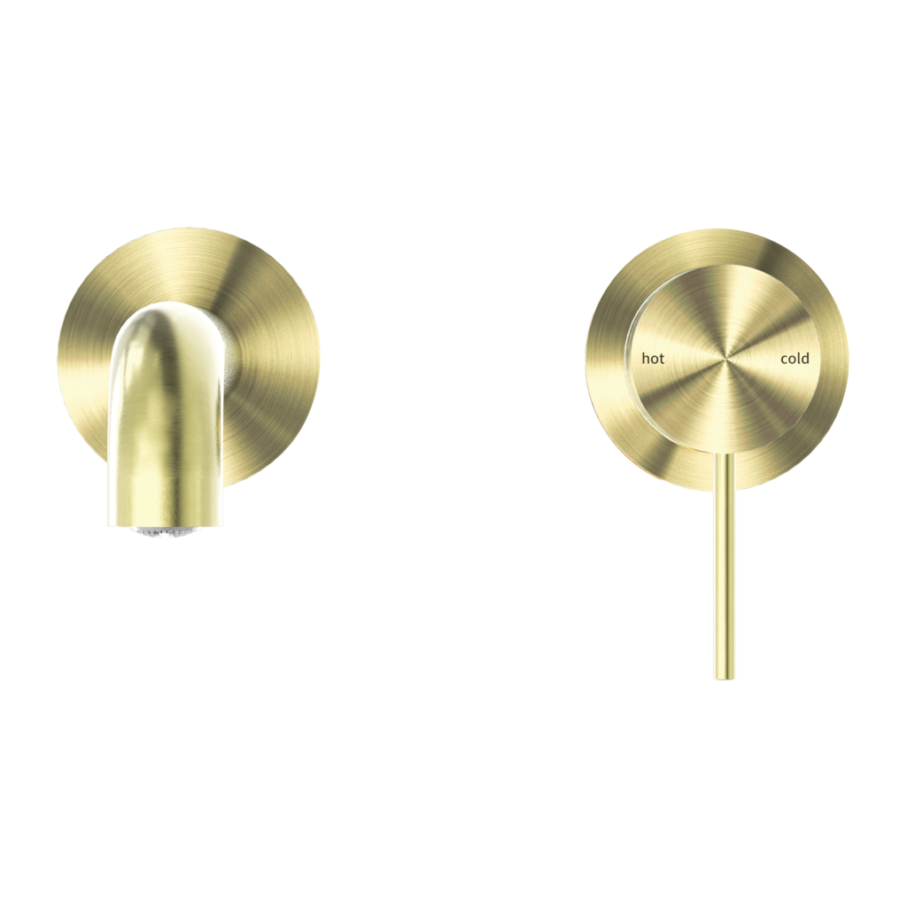 Nero Mecca Wall Basin/Bath Mixer Set Brushed