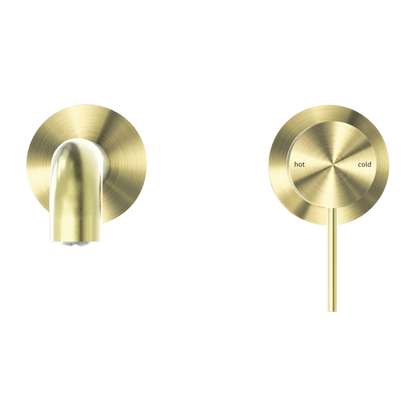 Nero Mecca Wall Basin/Bath Mixer Set Brushed