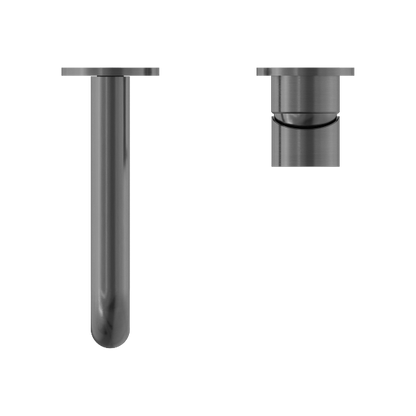Nero Mecca NR221910C230GM Gun Metal Grey Wall Basin Mixer Separate Back Plate 230mm Spout