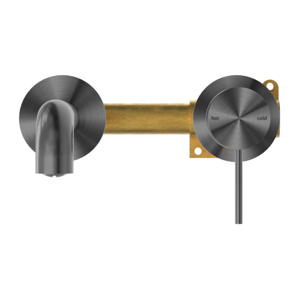 Nero Mecca Wall Mixer Set Basin/Bath Separate Backplates 185mm