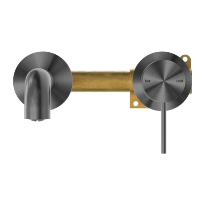 Nero Mecca Wall Mixer Set Basin/Bath Separate Backplates 185mm